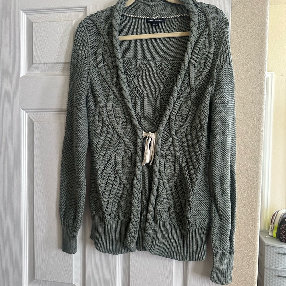 Green Cable Knit Sweater